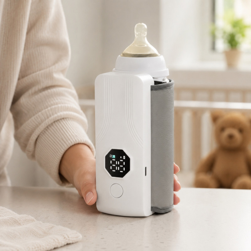 Elegant Rechargeable Milk Warmer – White (Medium)