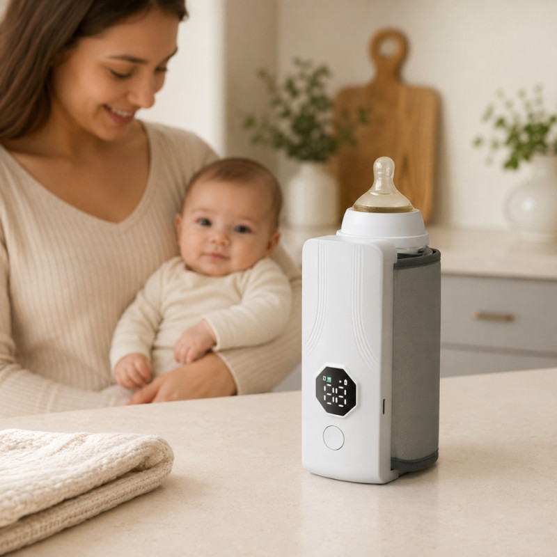Elegant Rechargeable Milk Warmer – White (Medium)