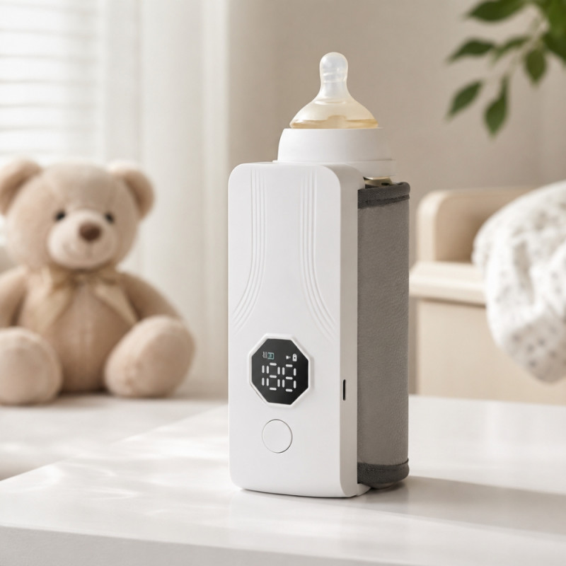 Elegant Rechargeable Milk Warmer – White (Medium)