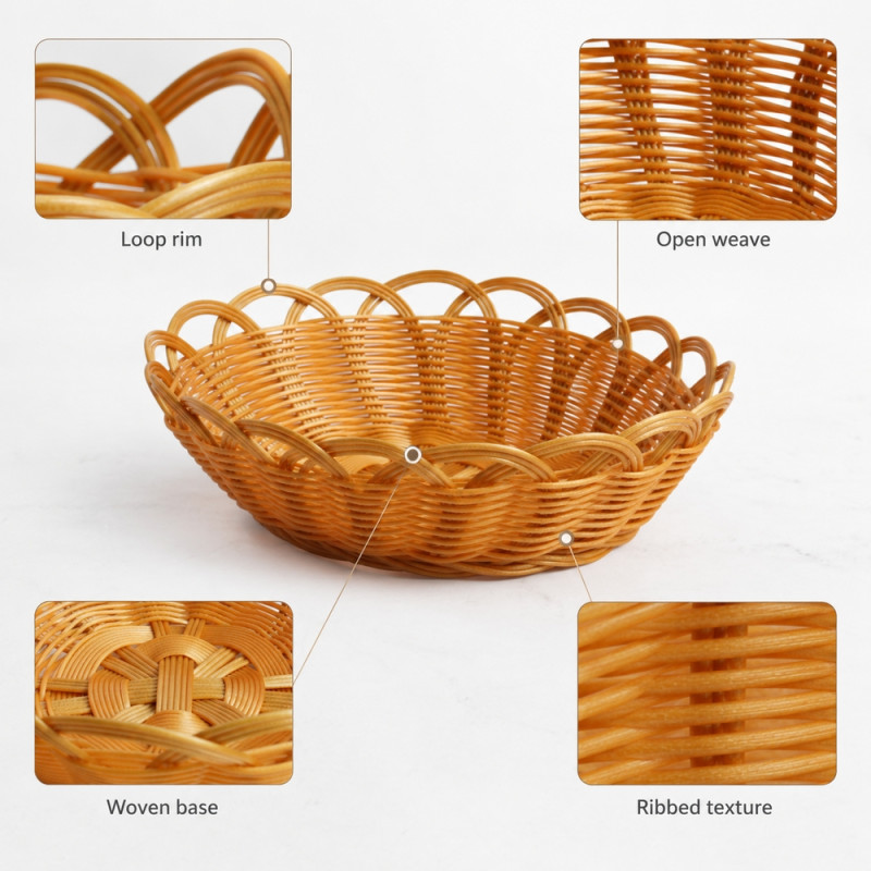 Woven Fruit Basket – Natural (Compact)