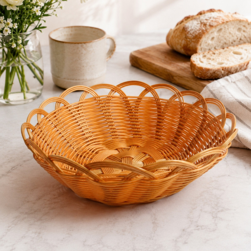 Woven Fruit Basket – Natural (Compact)