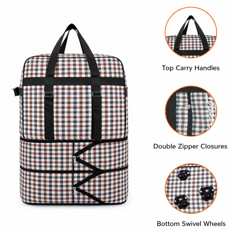 Extra Large Expandable Rolling Duffel Bag – Waterproof Multi-Functional Folding Suitcase 80cm