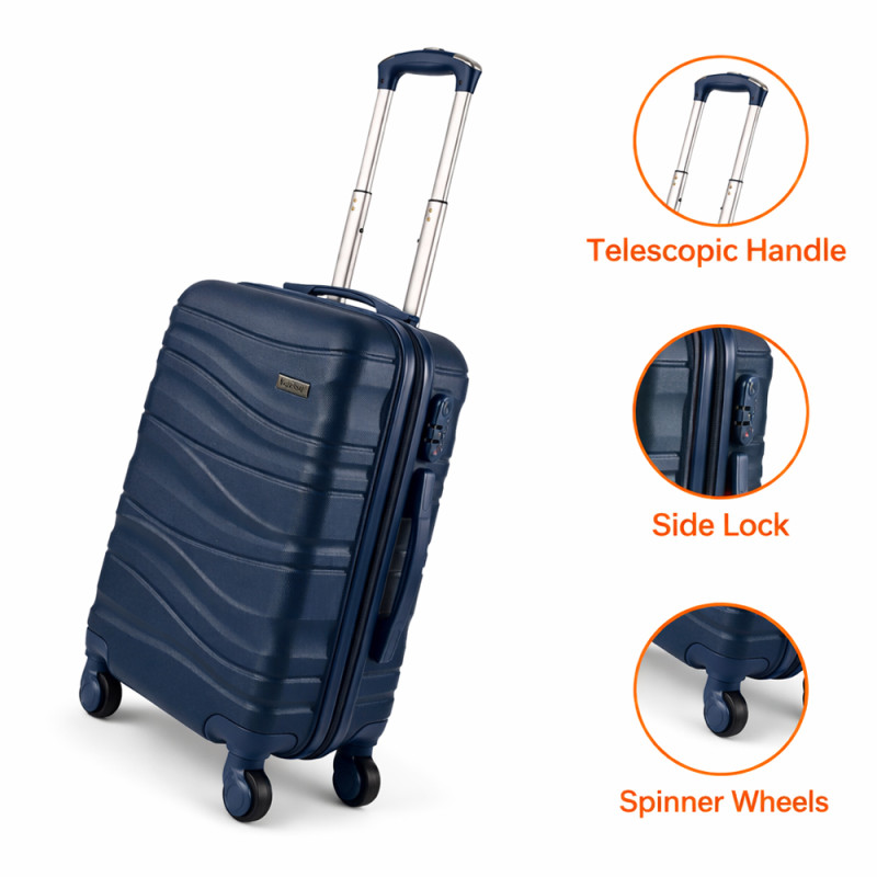 Koyttse Hardshell Spinner Trolley – Deep Navy Blue 22"