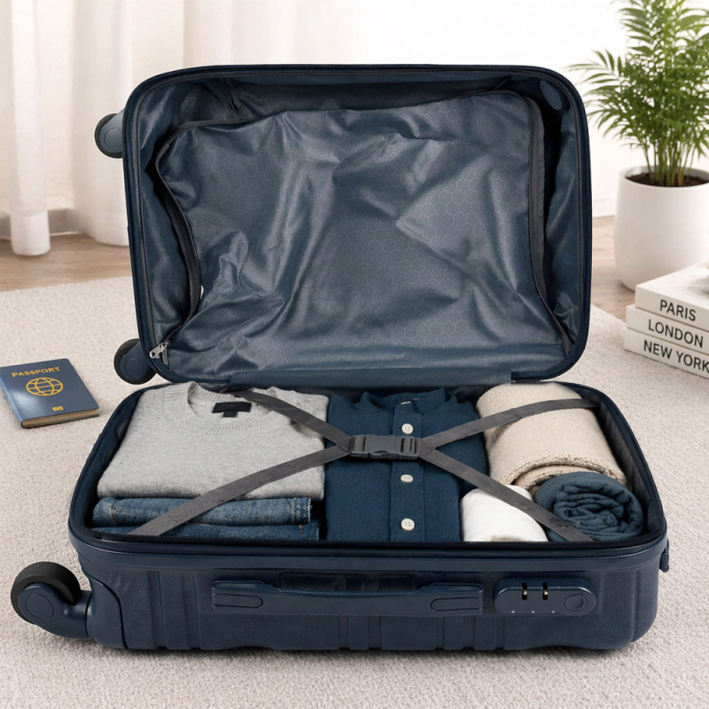 Koyttse Hardshell Spinner Trolley – Deep Navy Blue 22"