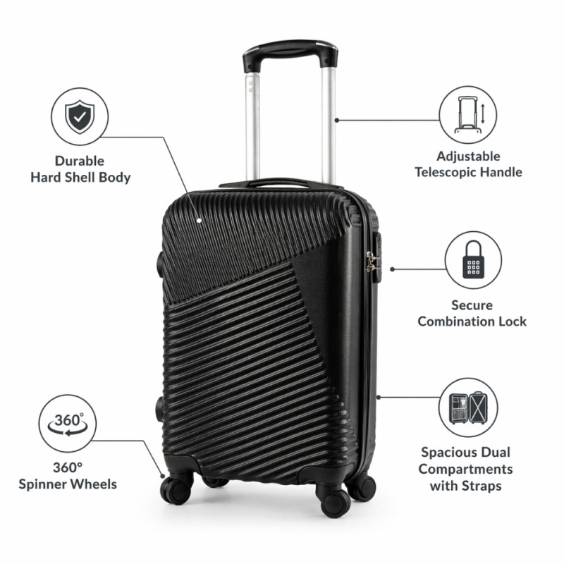 Koyttse Hardshell Spinner Trolley – Stealth Black 20"
