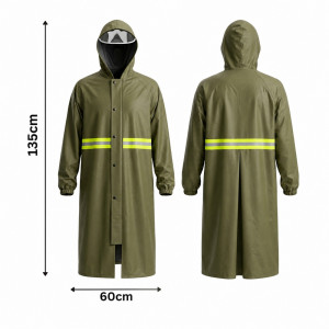 Water Guard Raincoat Designed for Weather Protection &amp; Outdoor Use – Olive (H-135cm x W60cm)