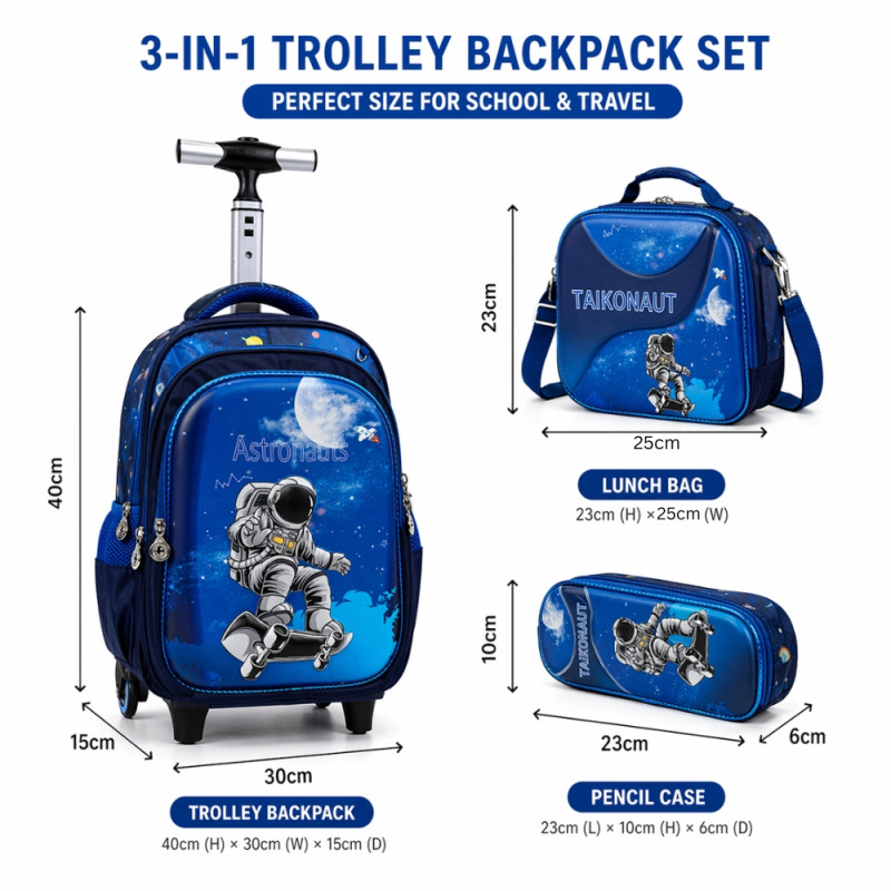 Kids' 3-Piece Astronaut Galactic Adventure Set – Deep Space Blue