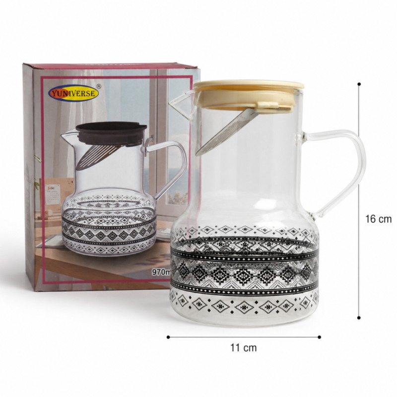 Glass Pitcher with Lid