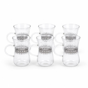 Superior 6PCS GLASS CUP SET 200ML – Transparent Premium Quality (9 x 6 cm)