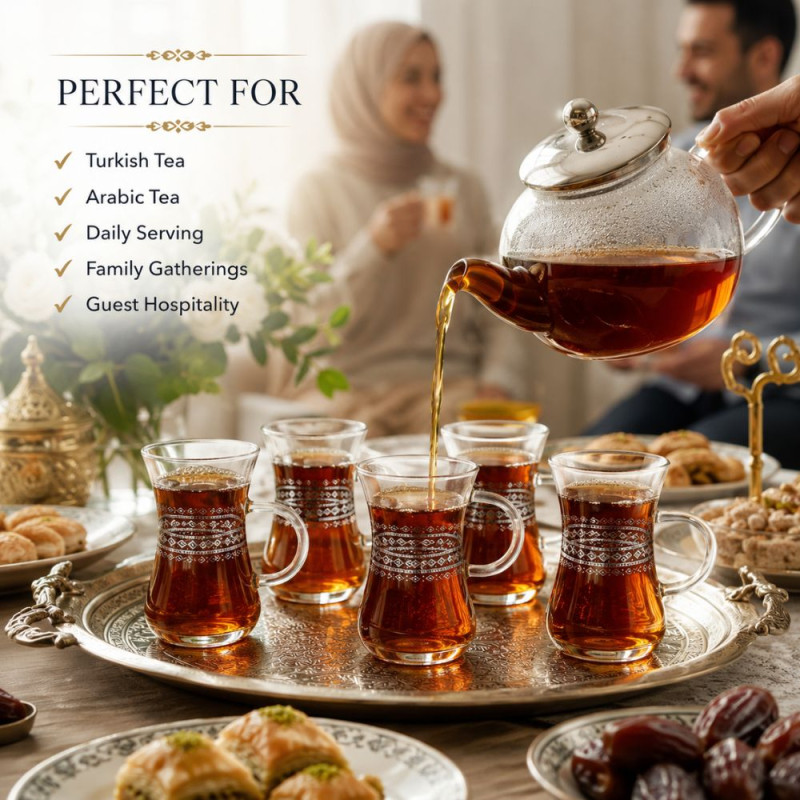 Superior 6PCS GLASS CUP SET 200ML – Transparent Premium Quality (9 x 6 cm)