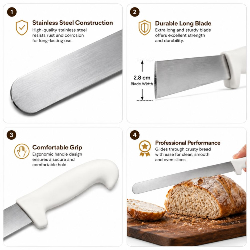 Premium Long Knife – Silver White Premium Quality (48 x 4.5 cm)