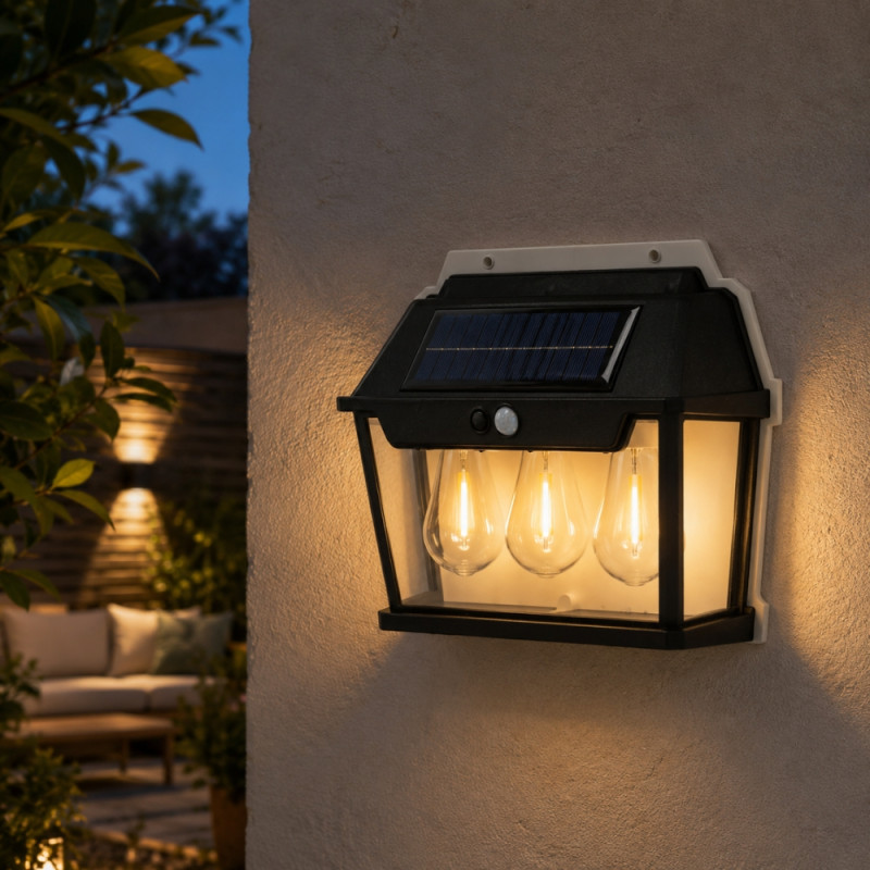 Solar Interaction Wall Lamp – Black (3bulb)