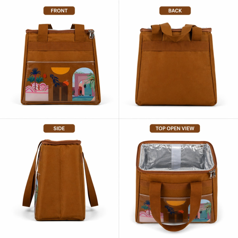Insulated Medium Thermal Lunch Bag – Classic Earthy Brown