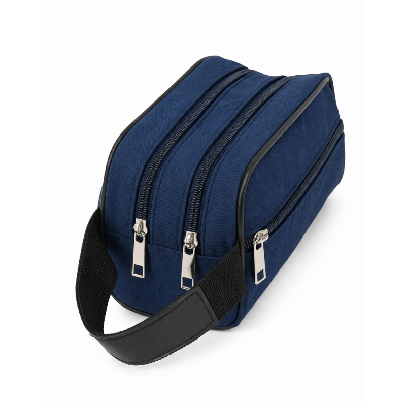 Men’s Personalized Travel Toiletry Kit & Shaving Organizer – Navy Blue (20cm)