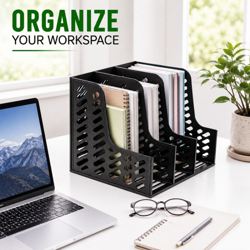 Sturdy Build Document Storage Basket Designed for Organization & Professional Use – Black (H-31, W-26, L-32 CM)