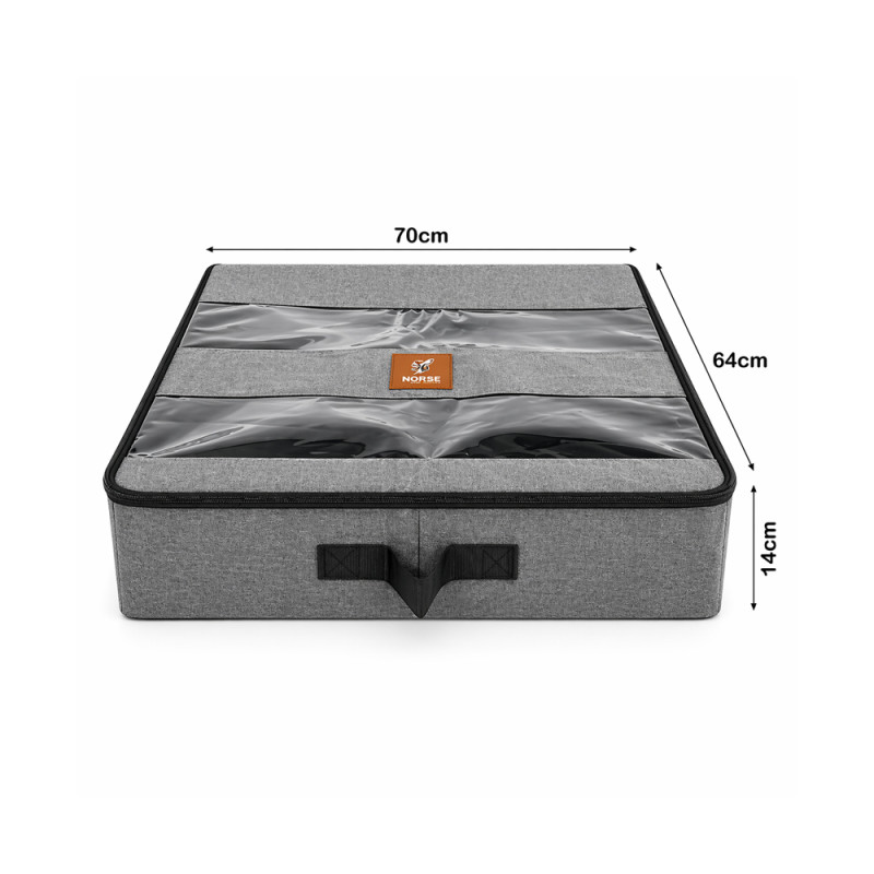 Professional Underbed Storage Organizer – Gray Linen &amp; Clothing Container (70cm)