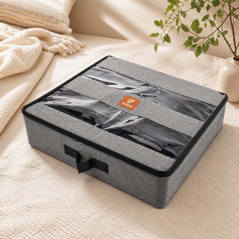 Professional Underbed Storage Organizer – Gray Linen &amp; Clothing Container (70cm)