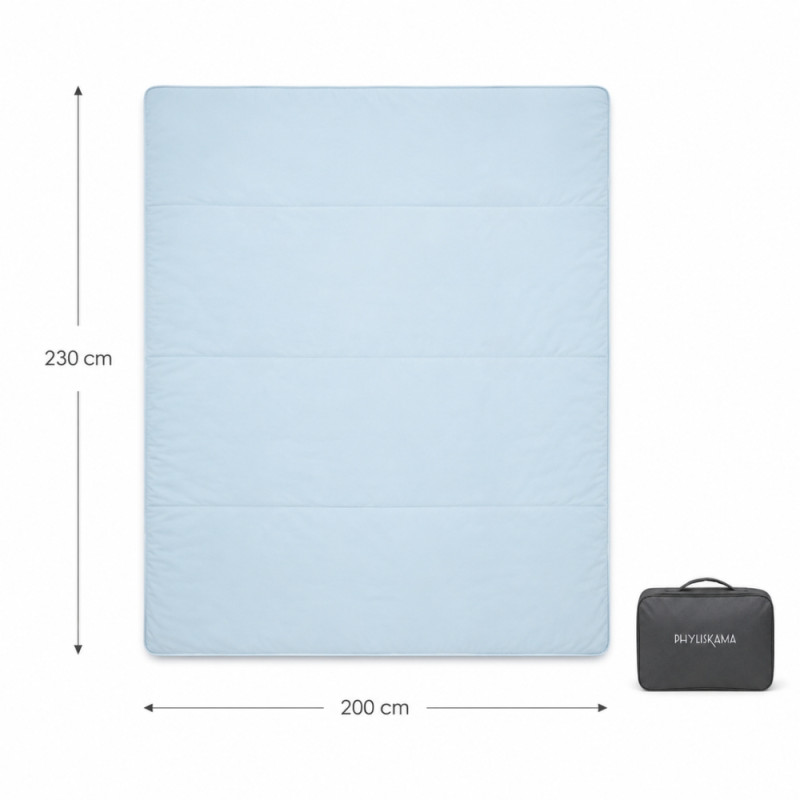 Phyliskama Lightweight Soft-Touch Cooling Blanket for Summer & Air-Conditioned Rooms – 200 x 230cm – Aqua