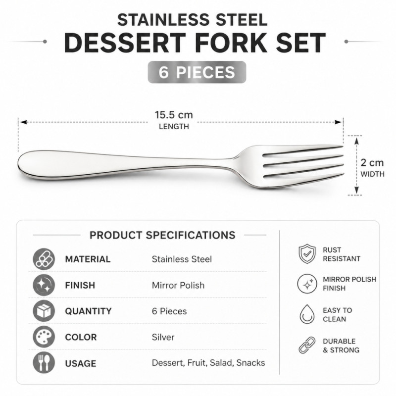 Quality Fork – Silver Premium Quality (6 PCS)
