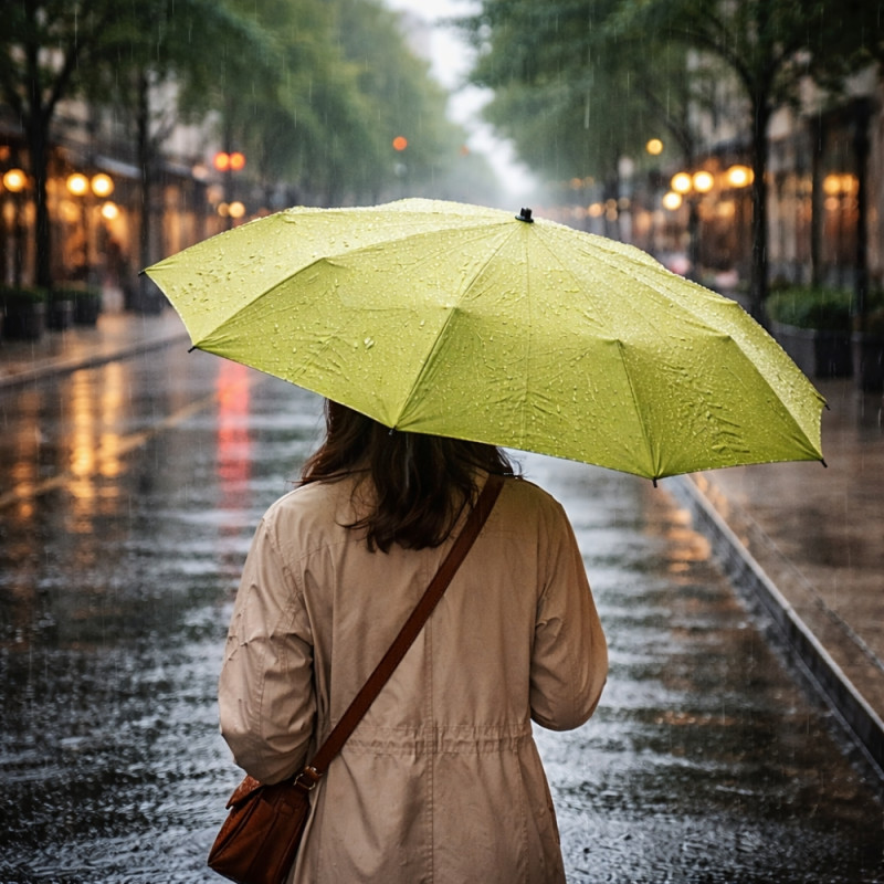 Compact Travel Folding Portable Umbrella – Olive Green (100x64cm)