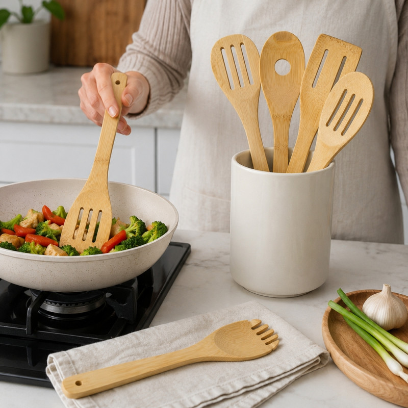 Select Max Shovel Set Designed for Everyday Cooking &amp; Kitchen Excellence – Wooden (5 PCS)
