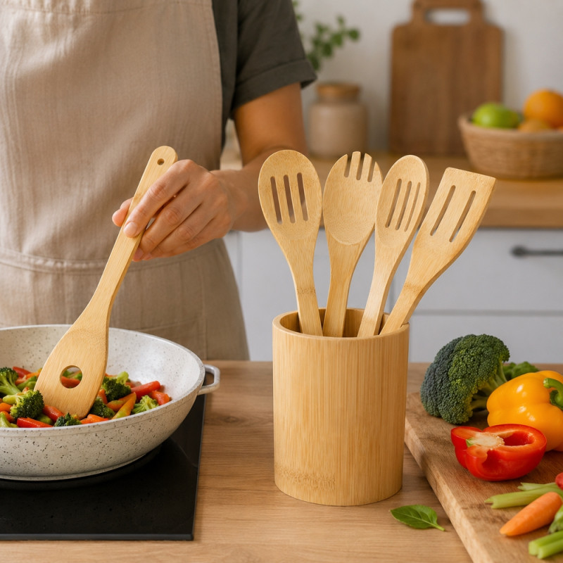 Select Max Shovel Set Designed for Everyday Cooking &amp; Kitchen Excellence – Wooden (5 PCS)