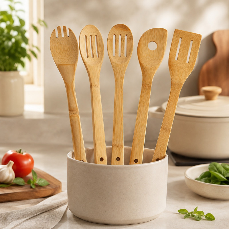 Select Max Shovel Set Designed for Everyday Cooking &amp; Kitchen Excellence – Wooden (5 PCS)