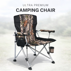 Trade Kite Camouflage Foldable Camping Chair – Integrated Cup Holder & Storage