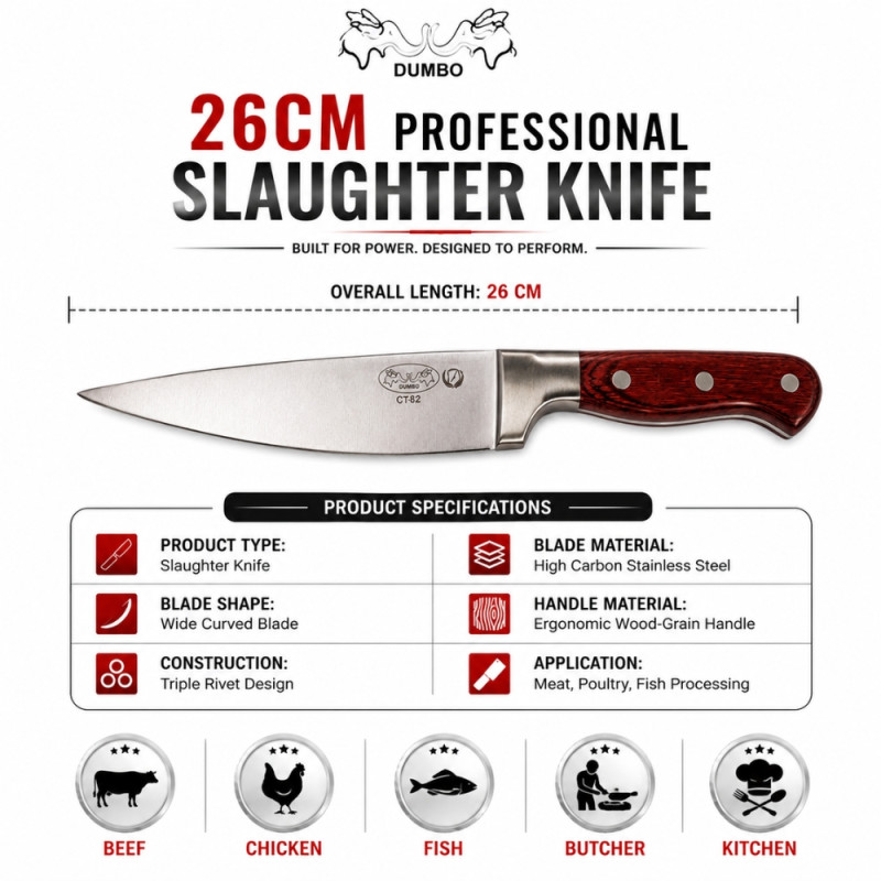 Professional Slaughter Knife - 26cm