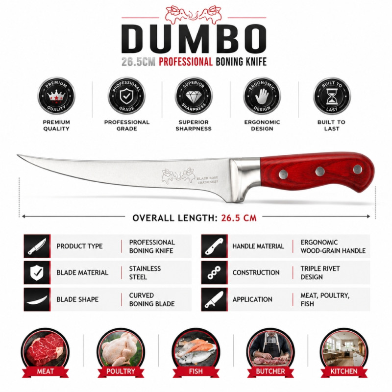 Professional Knife – Silver Premium Quality (27cm)