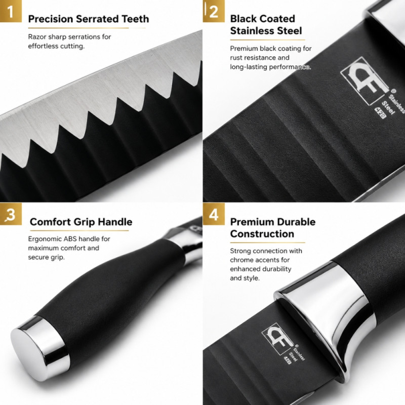 Superior Knife – Black Premium Quality (20cm)