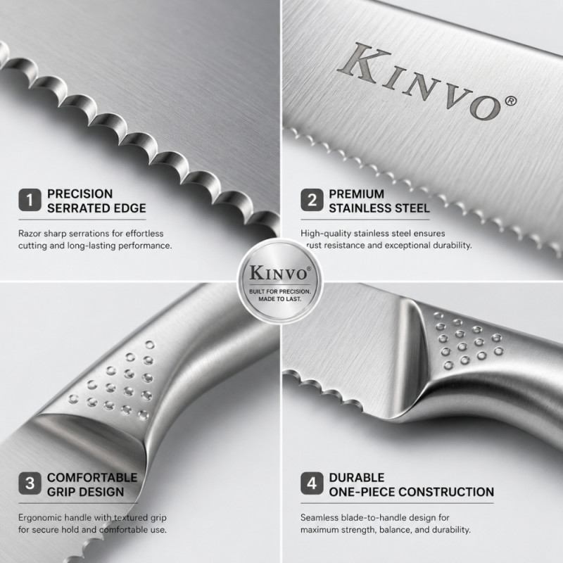 Superior Touch Kitchen Knife Designed for Precision Cutting &amp; Crafting – Silver (W-24cm)