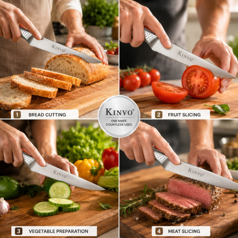 Superior Touch Kitchen Knife Designed for Precision Cutting &amp; Crafting – Silver (W-24cm)