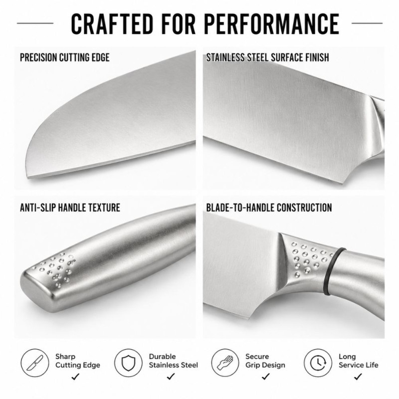 Essential Knife – Silver Premium Quality (22 x 2.3 cm)