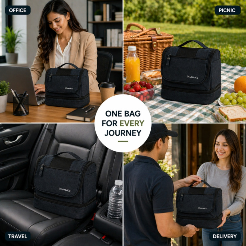 Compact Hanging Travel Toiletry Bag – Stealth Black (22cm)