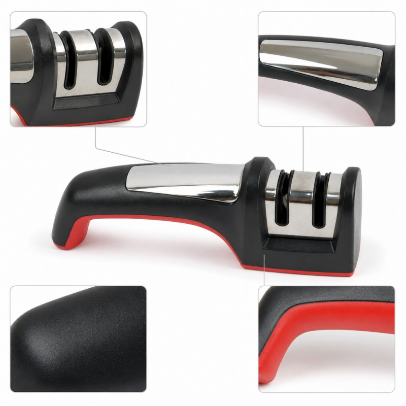 Lustrous Bliss Knife Sharpener Designed for Everyday Cooking &amp; Kitchen Excellence – Black (W-20cm)