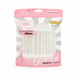 100-Piece Cotton Swabs Pack in Resealable Individually Wrapped Pouches – 7.5 cm – White & Light Pink 100-Piece Cotton Swabs Pack in Resealable Individually Wrapped Pouches – 7.5 cm – White & Light Pink