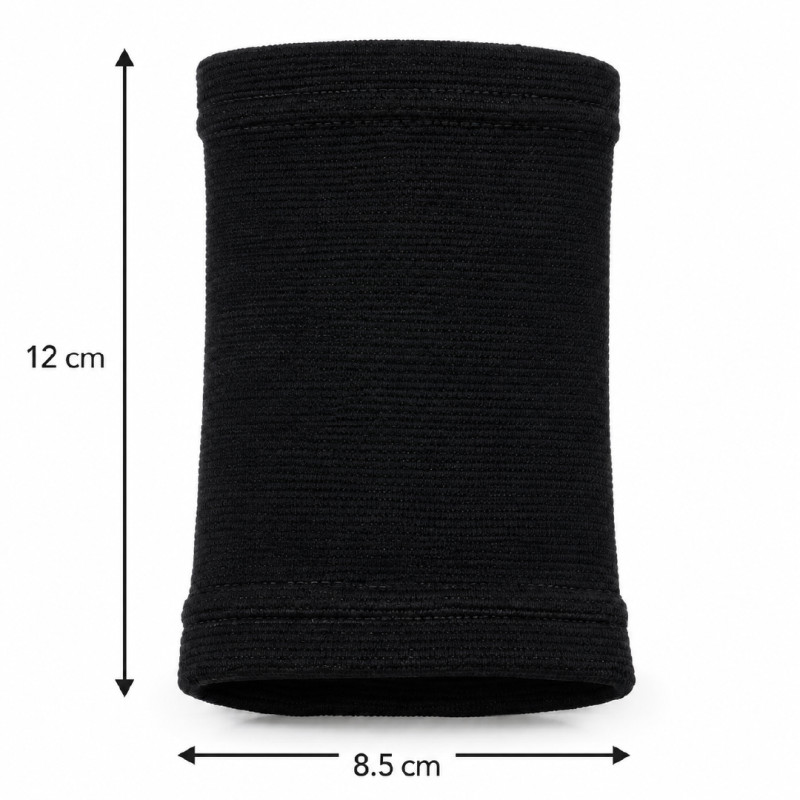 Black Polyester Compression Wrist Support Band for Fitness or Daily Use