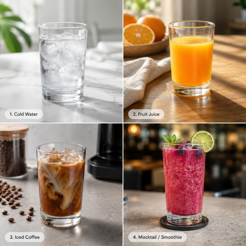 Premium Ultra-Durable Tall Drinking Glasses with Heavy Base Design - Clear, 10.5 x 6.5cm