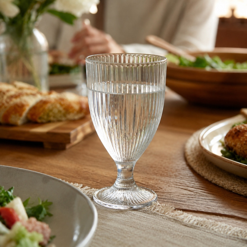 Lucid Style Drink Glass Designed for Elegant Dining &amp; Entertaining – Transparent (H-15cm X W-7.5cm)
