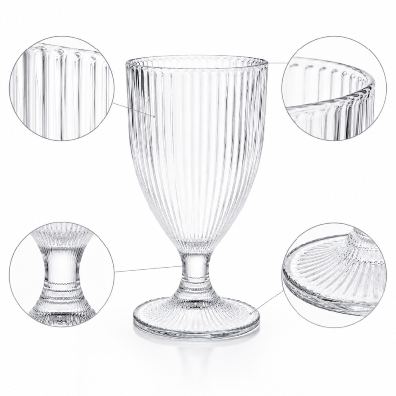 Lucid Style Drink Glass Designed for Elegant Dining &amp; Entertaining – Transparent (H-15cm X W-7.5cm)