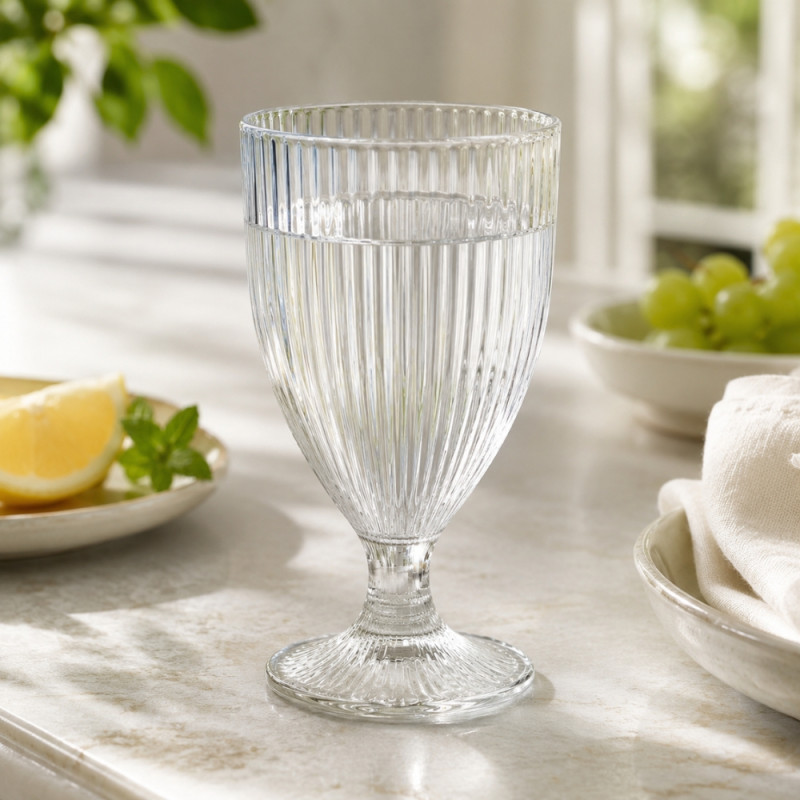 Lucid Style Drink Glass Designed for Elegant Dining &amp; Entertaining – Transparent (H-15cm X W-7.5cm)