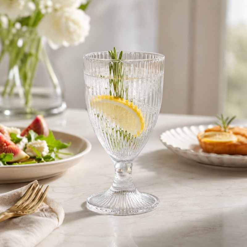 Lucid Style Drink Glass Designed for Elegant Dining &amp; Entertaining – Transparent (H-15cm X W-7.5cm)