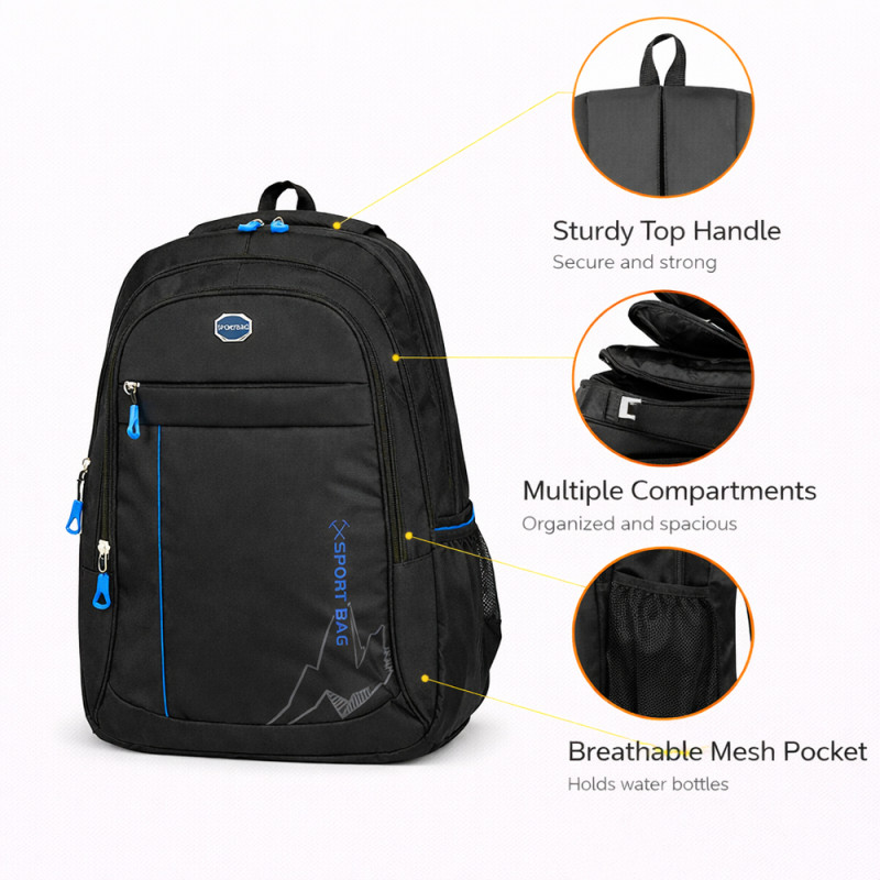 Pro-Series 50cm Large Sports Backpack – Sleek Black