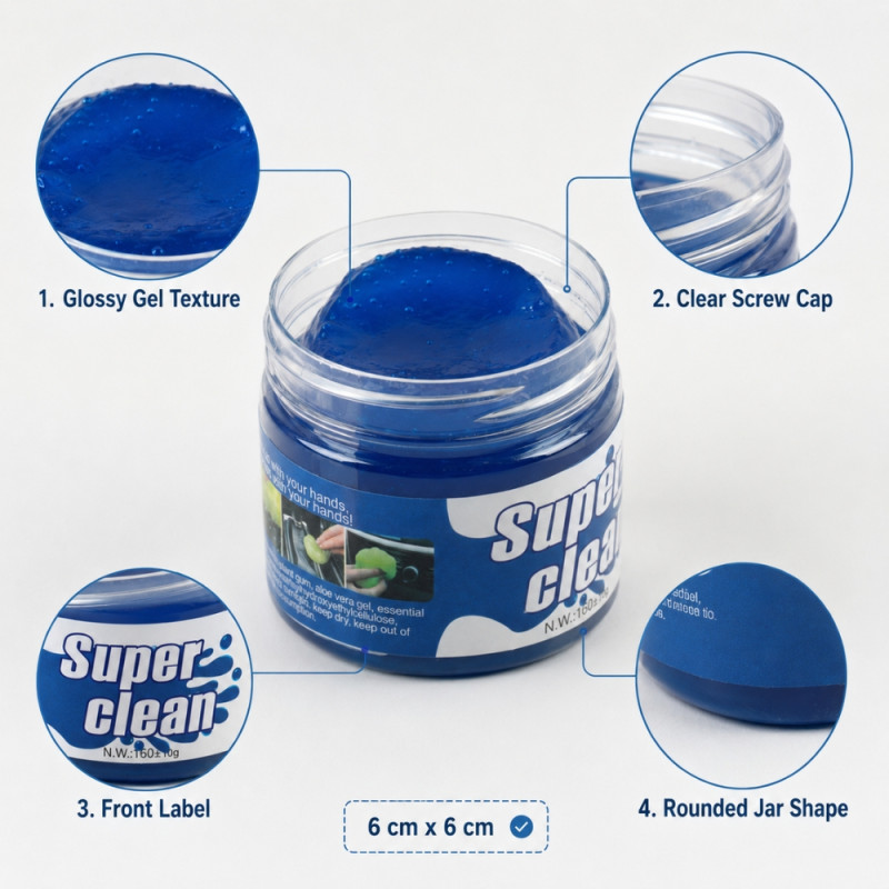 Sturdy Class Cleaning Gel Designed for Home &amp; Professional Cleaning – Blue (H-6cm X W-6cm)