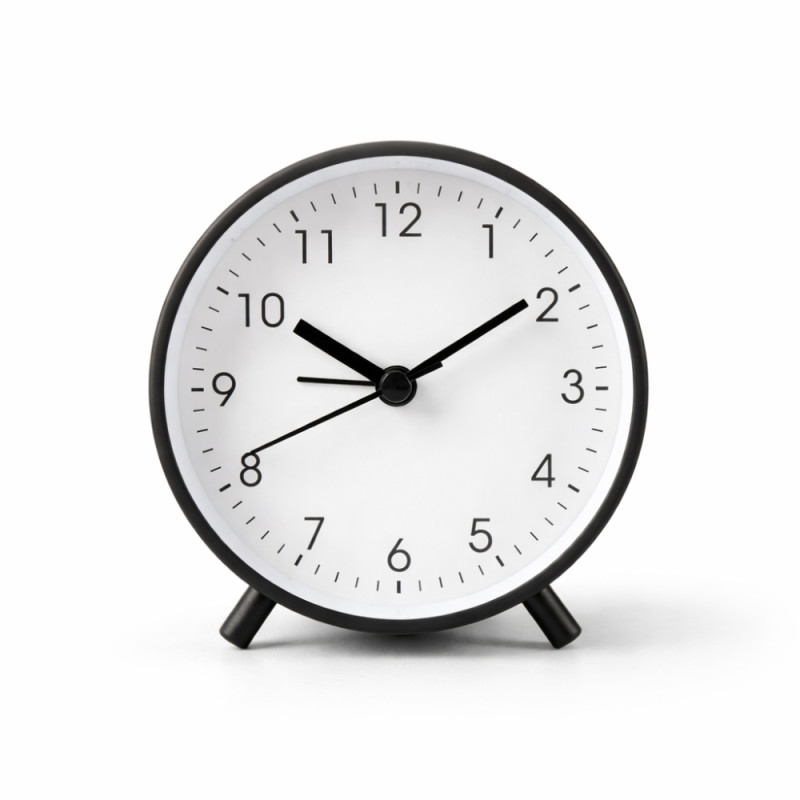 Minimalist Zen Analog Alarm Clock – Sleek Black Desk Edition (10cm)