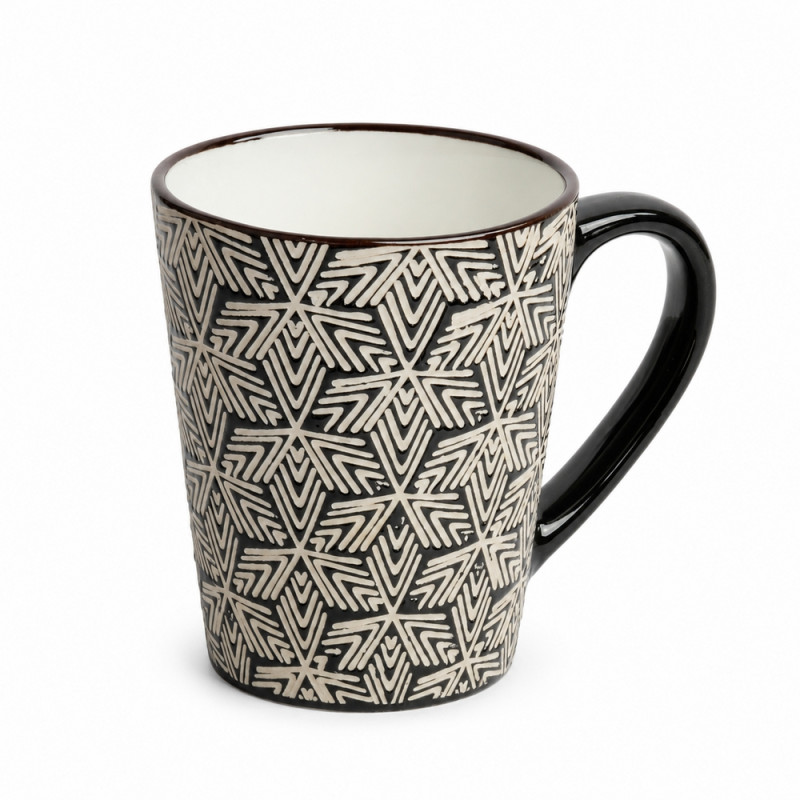 Printed Ceramic Mug – Black (White)