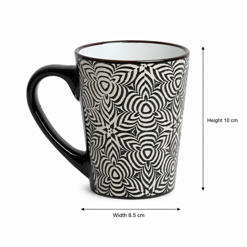 Printed Ceramic Mug – Black (H-10cm X W-8.5cm)