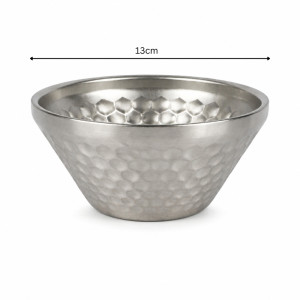 Elite Glow Serving Bowl Designed for Everyday Cooking &amp; Kitchen Excellence – Silver (W-13cm)