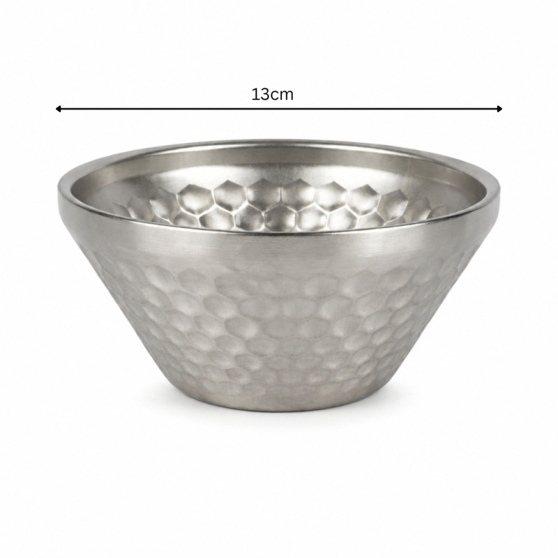 Elite Glow Serving Bowl Designed for Everyday Cooking &amp; Kitchen Excellence – Silver (W-13cm)